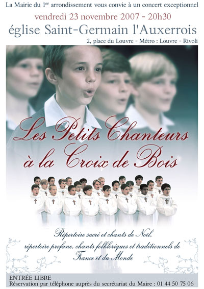 Concert des Petits chanteurs à la croix de bois